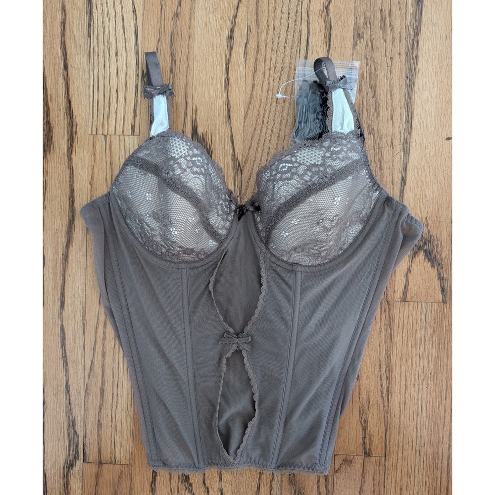 Soma Intimates Corset Bustier Top Lace Keyhole Mesh Underwire Bra 36B NWT